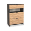Huxley 3 Drawer Deep Chest Oak Graphite from Roseland Furniture