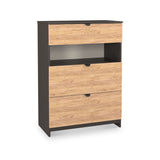 Huxley 3 Drawer Deep Chest Oak Graphite from Roseland Furniture