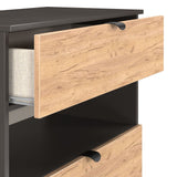 Huxley 3 Drawer Deep Chest Oak Graphite from Roseland Furniture