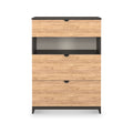 Huxley 3 Drawer Deep Chest Oak Graphite from Roseland Furniture