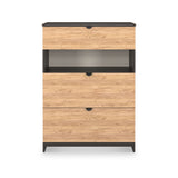 Huxley 3 Drawer Deep Chest Oak Graphite from Roseland Furniture