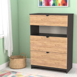 Huxley 3 Drawer Deep Chest Oak Graphite from Roseland Furniture