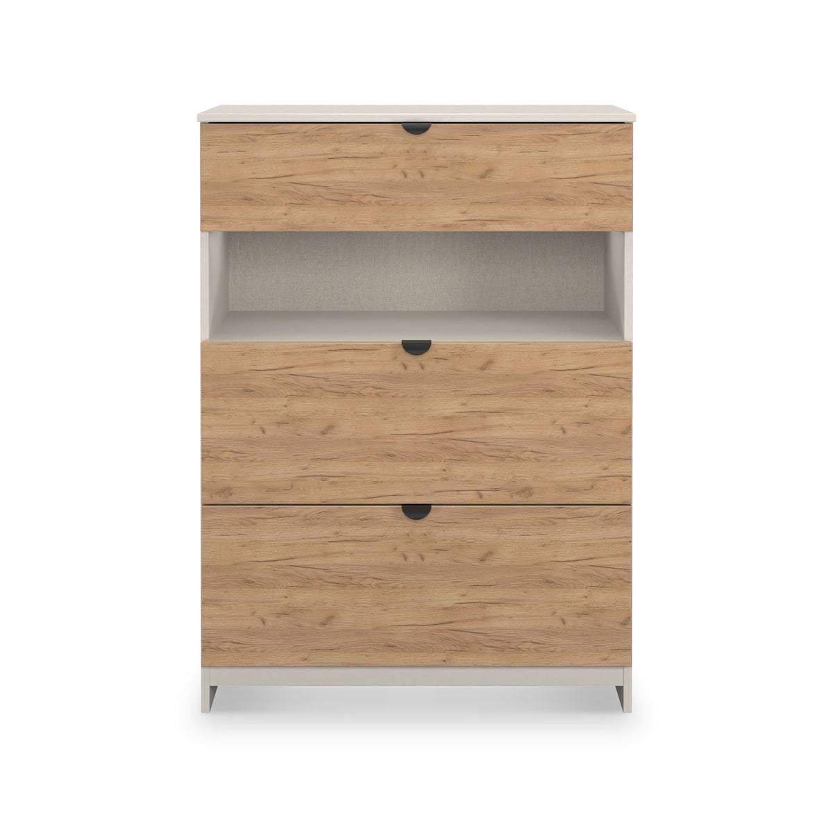 Huxley 3 Drawer Deep Chest Oak Cashmere from Roseland Furniture