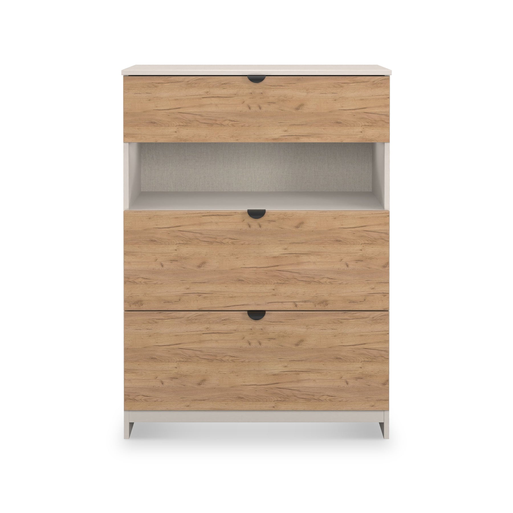 Huxley 3 Drawer Deep Chest Oak Cashmere from Roseland Furniture