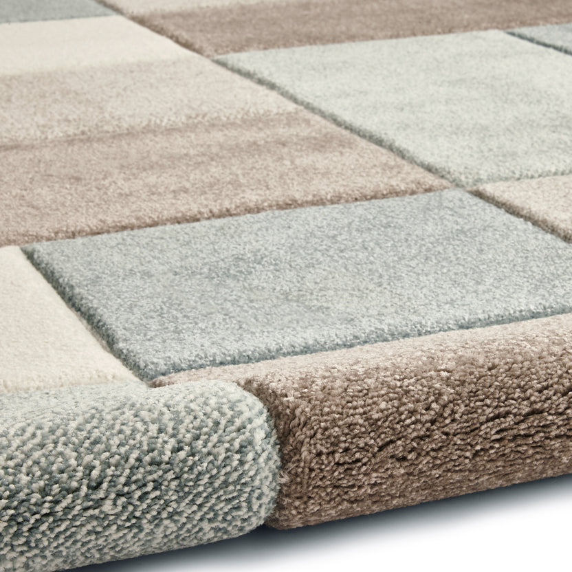 Brockton Square Patterned Rectangular Rug for Living Room or Bedroom ...