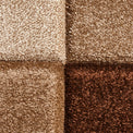 Brockton Beige Brown Square Patterned Hand Carved Rug