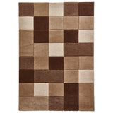 Brockton Beige Brown Square Patterned Hand Carved Rug from Roseland Furniture