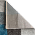 Brockton Blue Grey Square Patterned Hand Carved Rug