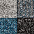 Brockton Blue Grey Square Patterned Hand Carved Rug