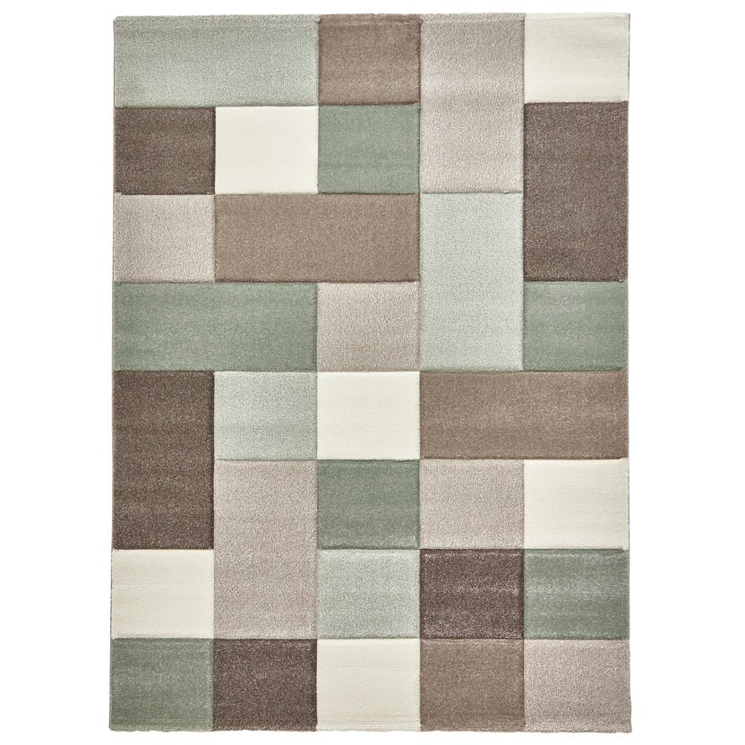 Brockton Square Patterned Rectangular Rug for Living Room or Bedroom ...