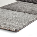 Brockton Grey Cream Square Patterned Hand Carved Rug