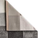 Brockton Grey Cream Square Patterned Hand Carved Rug