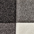 Brockton Grey Cream Square Patterned Hand Carved Rug