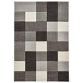 Brockton Grey Cream Square Patterned Hand Carved Rug from Roseland Furniture