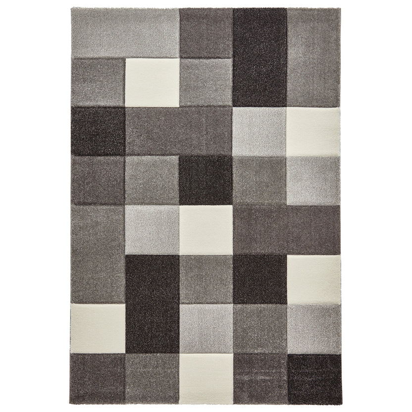 Brockton Square Patterned Rectangular Rug for Living Room or Bedroom ...