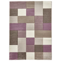 Brockton Purple Beige Square Patterned Hand Carved Rug from Roseland Furniture