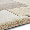 Brockton Yellow Beige Square Patterned Hand Carved Rug