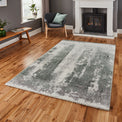 Brockton Green Abstract Patterned Hand Carved Rug for living room