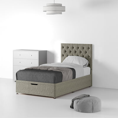 Farrow Diamond Linen Divan Bed and Deluxe Headboard