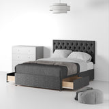 Farrow-Diamond-26HB-Divan-Linen-Look-SD-SK-2-Drawers-Linen-Charcoal from Roseland Furniture