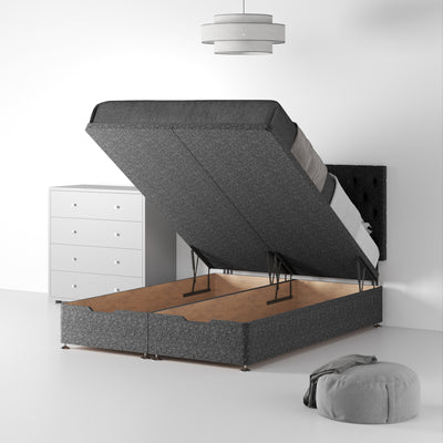Farrow Diamond Linen Ottoman Divan Bed and Headboard