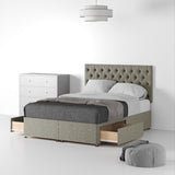 RFBTS-SK-2D-SM---Farrow-Diamond-26HB-Divan-Linen-Look-SK-2-Drawers-Linen-Mink---Life1 from Roseland Furniture