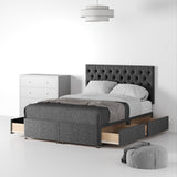 RFBTS-SK-4D-SC---Farrow-Diamond-26HB-Divan-Linen-Look-SK-4-Drawers-Linen-Charcoal---Life2 from Roseland Furniture