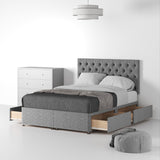 RFBTS-SK-4D-SS---Farrow-Diamond-26HB-Divan-Linen-Look-SK-4-Drawers-Linen-Silver---Life1 from Roseland furniture