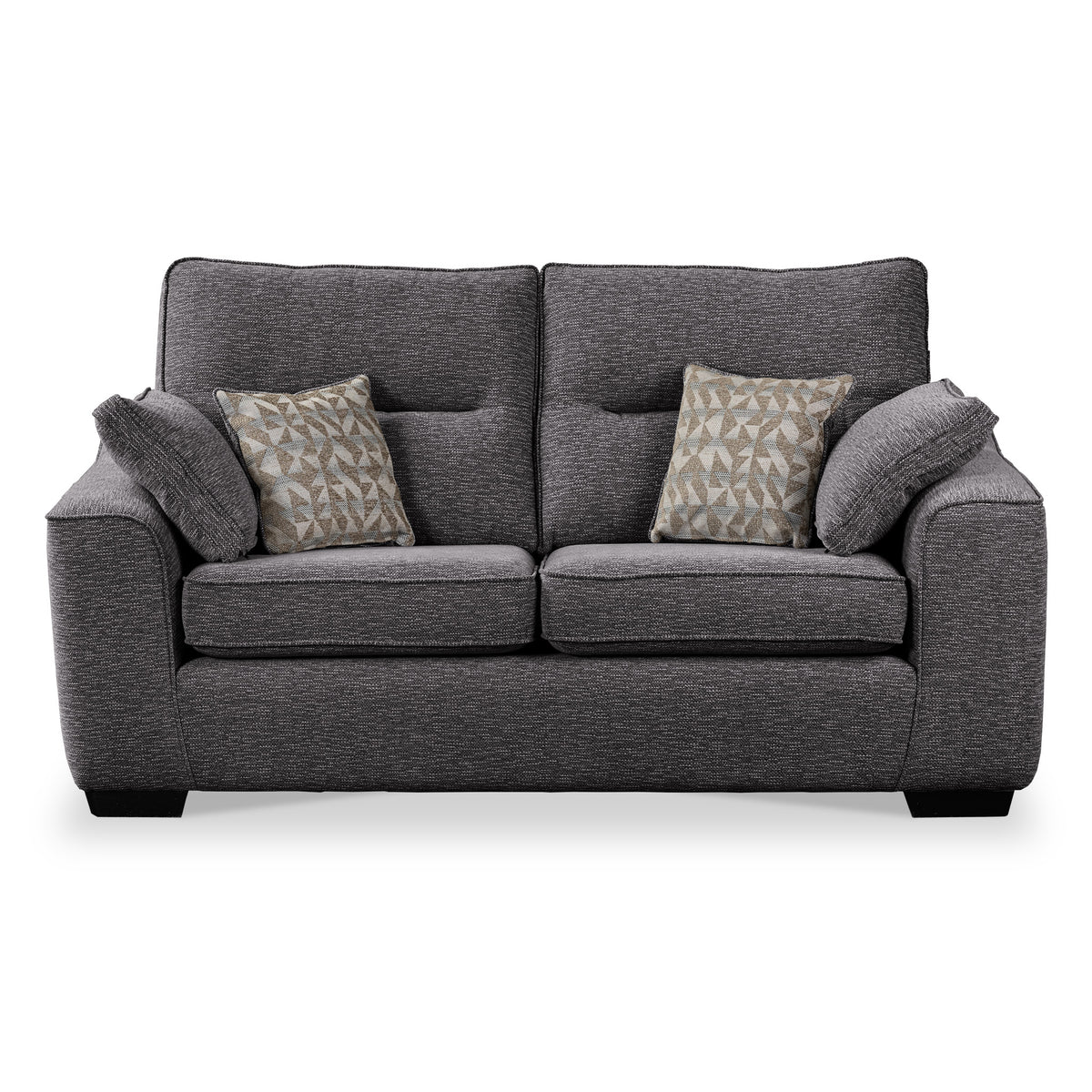 Sudbury Charcoal 2 Seater Sofabed with Taupe Scatter Cushions