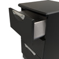 Beckett Black 3 Drawer Bedside Table by Roseland Furniture