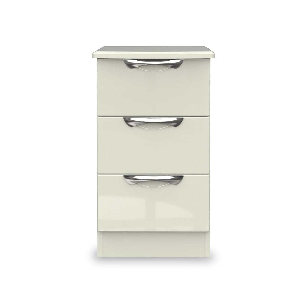 Beckett Cream 3 Drawer Bedside Table by Roseland Furniture