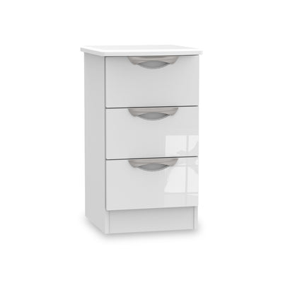 Beckett Gloss 3 Drawer Bedside Cabinet