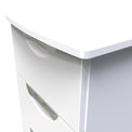Beckett White 3 Drawer Bedside Table by Roseland Furniture