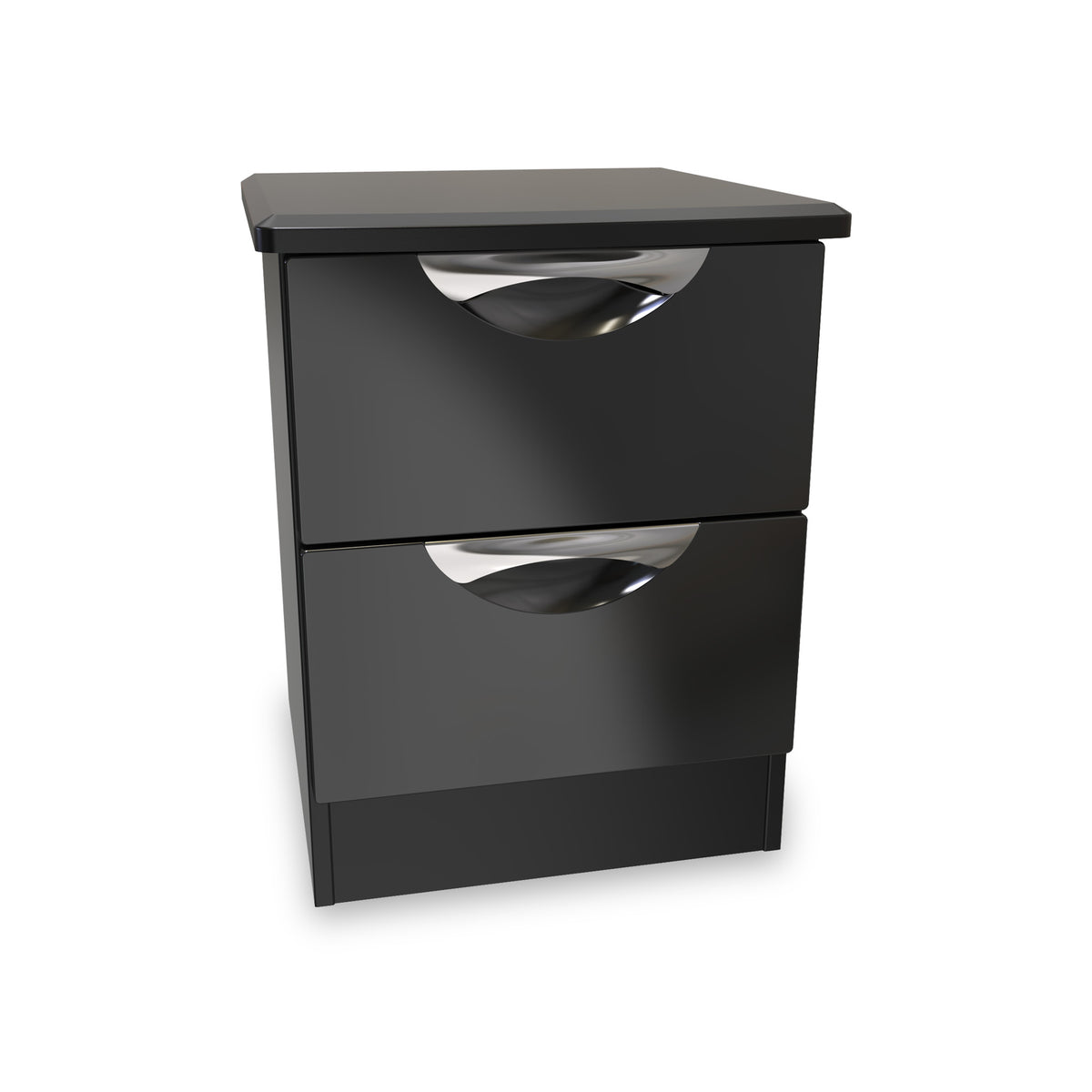 Beckett Black 2 Drawer Bedside by Roseland Furniture