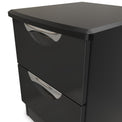 Beckett Black 2 Drawer Bedside by Roseland Furniture
