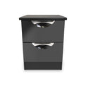 Beckett Black 2 Drawer Bedside by Roseland Furniture