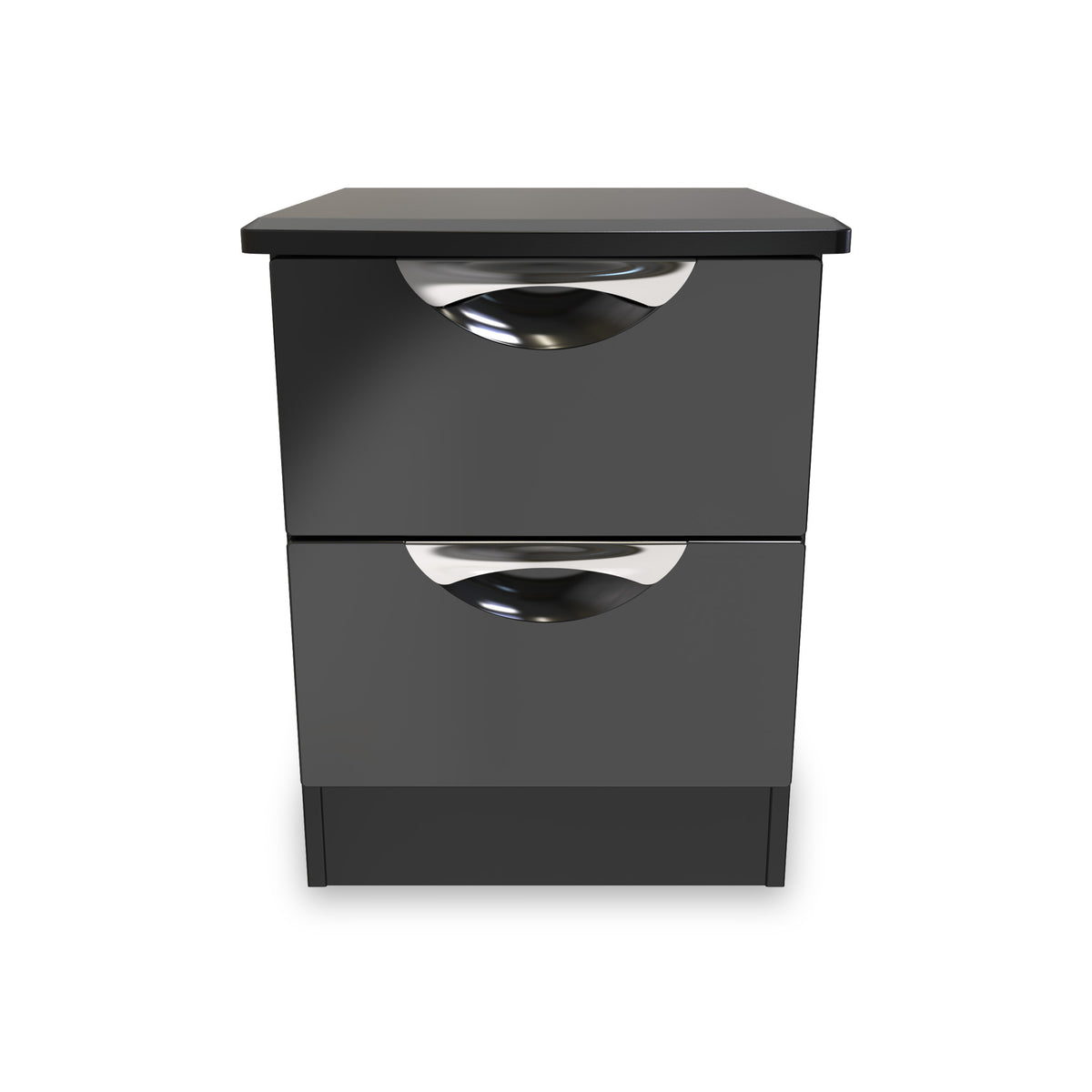 Beckett Black 2 Drawer Bedside by Roseland Furniture