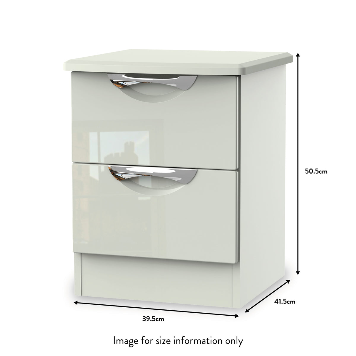 Beckett Cream 2 Drawer Bedside by Roseland Furniture