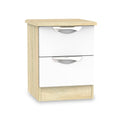 Beckett White and Bardolino 2 Drawer Bedside by Roseland Furniture