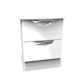 Beckett White 2 Drawer Bedside by Roseland Furniture