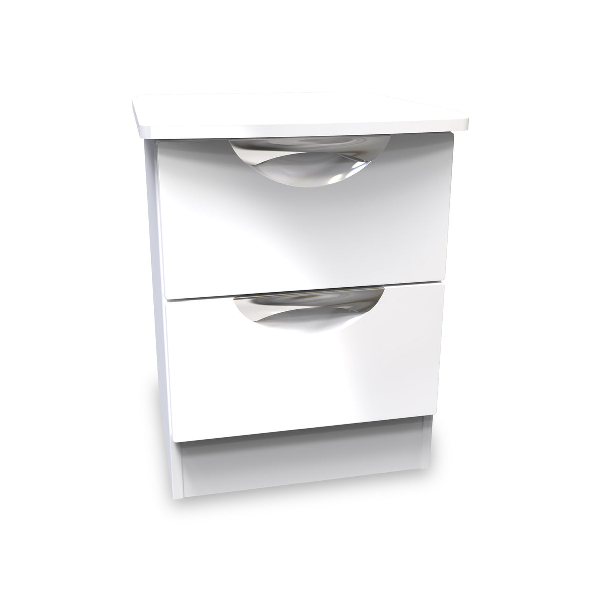 Beckett White 2 Drawer Bedside by Roseland Furniture