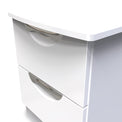 Beckett White 2 Drawer Bedside by Roseland Furniture