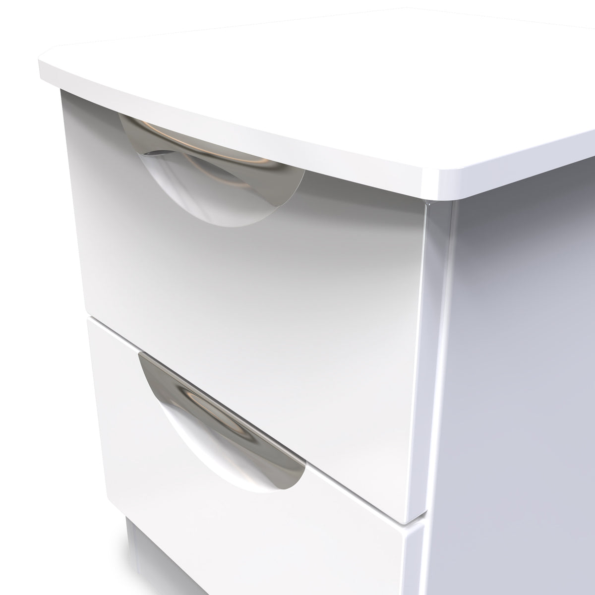 Beckett White 2 Drawer Bedside by Roseland Furniture