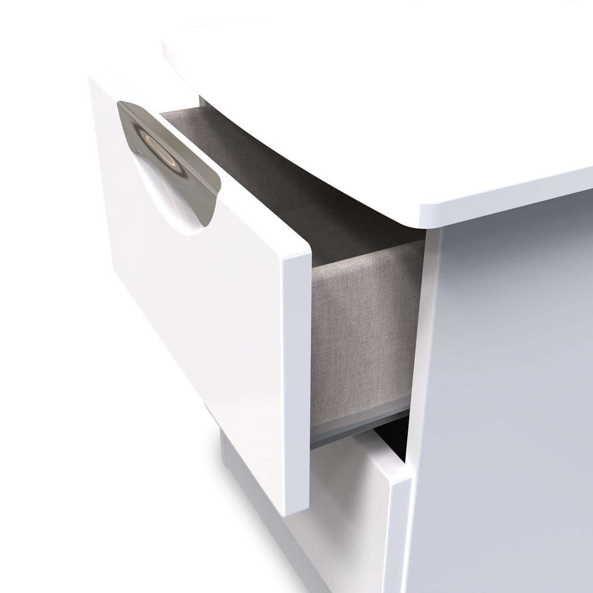 Beckett White 2 Drawer Bedside by Roseland Furniture
