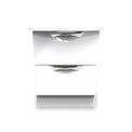Beckett White 2 Drawer Bedside by Roseland Furniture