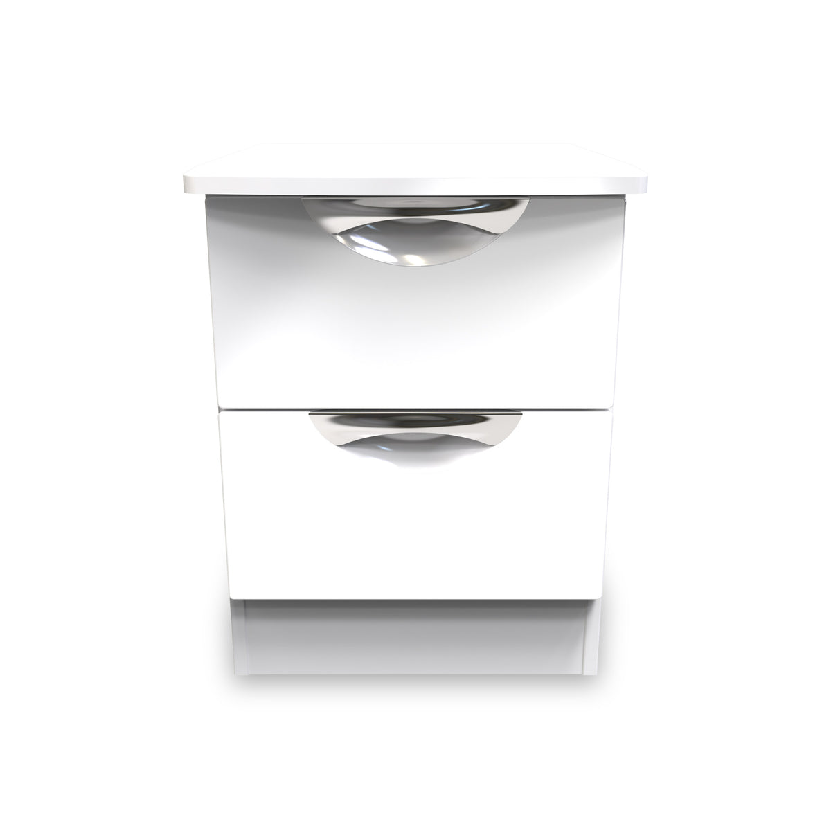 Beckett White 2 Drawer Bedside by Roseland Furniture