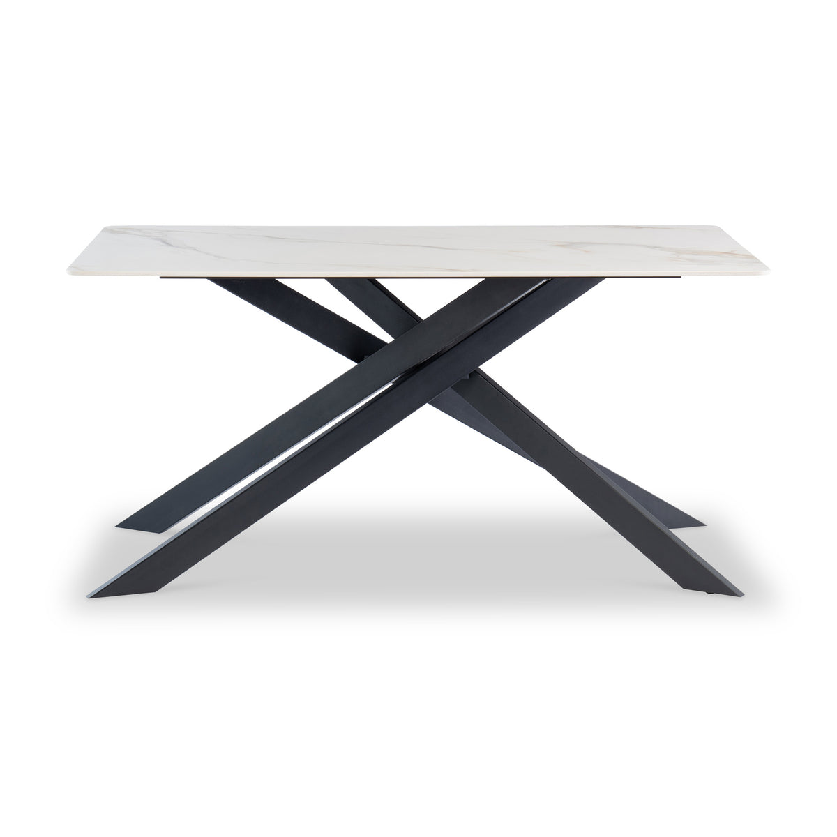 Casey White & Gold Sintered Stone 160cm Dining Table from Roseland