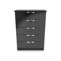 Beckett Black Gloss 5 Drawer Chest from Roseland