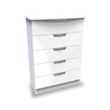 Beckett White Gloss 5 Drawer Chest from Roseland