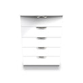 Beckett White Gloss 5 Drawer Chest from Roseland